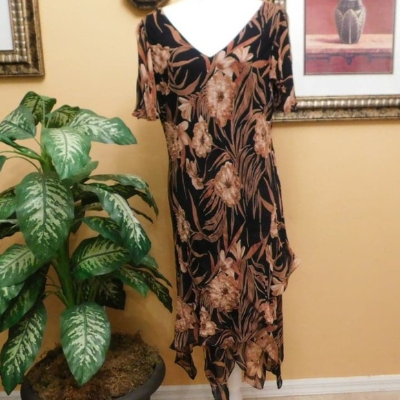 Eva Blue Womens Petite Floral Casual Dress - Picture 3 of 8